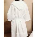 Wholesale 100% Cotton Terry Hotel White hooded bathrobe